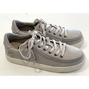 Billy Footwear Lace Zip Up Adaptive Leather Sneakers Women’s Size 7.5 Taupe Gray